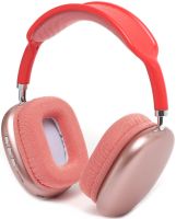Накладные беспроводные наушники Bluetooth Macaron P9 Max с Aux полноразмерные блютуз стереонаушники со слотом карты памяти MicroSD, TF Card Красные