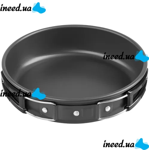Туристический кухонный набор посуды Cooking Set SY-200 2 в 1 комплект сковородка, кастрюля и кухонные принадлежности в чехле для кемпинга DS-200