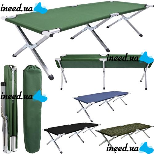 Раскладная кровать для кемпинга Camp Bed 190х65 см портативная складная раскладушка с алюминиевым каркасом до 120 кг кровать-раскладушка с чехлом