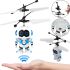 Літаючий робот Robot Flying Aircraft VIATOYS PC520 летить за рукою, Індукційна літаюча USB іграшка з сенсорним управлінням від руки і підсвічуванням