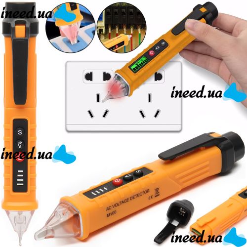 Contactless Voltage Detector Non Contact Detector M100 AC Tester in sockets with light and sound indication on batteries 7478