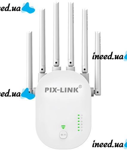 Беспроводной WI-FI репитер Repeater Pix-Link LV-WR60T усилитель сигнала до 300 Мбит с WLAN ретранслятор расширитель диапазона вай фай роутера 6 антенн