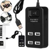 Розгалужувач Hi-Speed Hub 4 Port USB 2.0 P-1601 хаб концентратор із вимикачем на 4 юсб порти до 480 Мбіт/с для комп'ютера і ноутбука Чорний