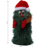Танцующая рождественская елка Dancing Xmas Tree ET02 интерактивная новогодняя игрушка 17х10 см вращающаяся музыкальная ёлка в шапке на батарейках