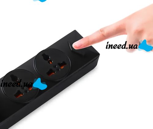 Сетевой удлинитель Power Socket BKL-01 2500W 3.4А на 2 розетки 4 USB 2 м фильтр переноска с выключателем для подключения приборов к сети Черный