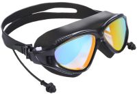 Очки для плавания Conquest Uv Shield Anti-Fog защитная маска с двойным регулируемым ремешком, берушами и защитой от УФ в чехле для бассейна 17х5 см