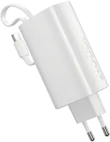 Сетевое зарядное устройство Hoco J148 PD20W Power Bank 5000 mAh портативный внешний аккумулятор Type-C повербанк с кабелем и адаптером для зарядки