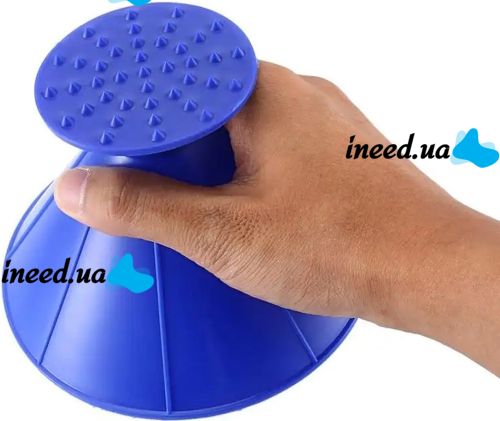 Car Scraper Watering Can for Snow and Ice Glass Snow Loader 3 in 1 Cone Brush Cleaner, Icebreaker for Car Windshield Cleaning Blue