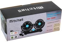 Автомобільний вентилятор салону Mitchell HX-T303 12V 4 " охолоджуючий подвійний міні-вентилятор з регулятором швидкості від прикурювача в машину Чорний