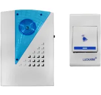 Дверной звонок Luckarm Intelligent D006 от розетки 220V беспроводная кнопка передатчик сигнала и приемник от сети на 38 мелодий для входной двери до 100 м