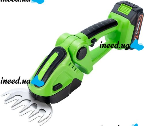 Аккумуляторные садовые ножницы Garden Cutter Vcitn 2 в 1 ручной триммер кусторез для стрижки газонов, кустарников и травы с двумя насадками 24V