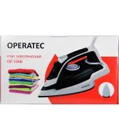 Operatec OP-1006 2200W manual steam iron with ceramic soleplate and steam regulator for ironing and steaming clothes from the mains Black