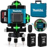 Лазерний 4D 16-лінійний зелений нівелір Makita SKR200Z 24V 5Ah, самовирівнюється рівень Макіта для вимірювання перетину 16 променів на 360 в кейсі