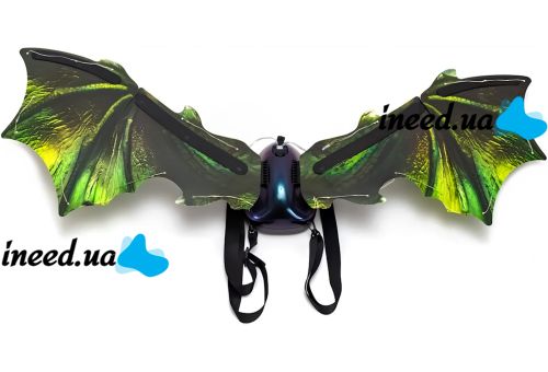 Детские подвижные крылья Динозавра Dinosaur Wings 2 электрические карнавальные крылья на ремешках с подсветкой музыкой и эффектом порхания 85 см