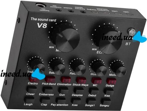 Внешняя звуковая аудио карта V8 внешняя USB-гарнитура, настольная беспроводная аудиосистема Bluetooth с режимом записи голоса для микрофона V-8
