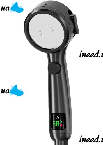 Лейка для душа с индикатором температуры Multifunctional Shower Head душевая гарнитура 4 режима струи, турбо насадка с LED дисплеем и переключателем
