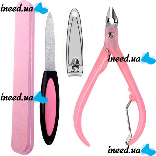 Маникюрный педикюрный набор Cutter Set AND 209 многофункциональный комплект инструментов 10 предметов для маникюра и педикюра ногтей в блистере