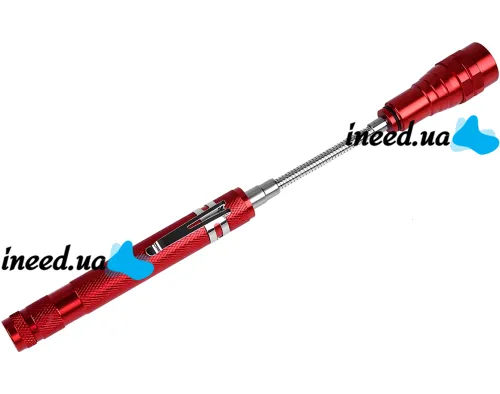 Телескопический ручной фонарь X-Balog BL-T91 светодиодный гибкий LED фонарик с магнитом на батарейках для освещения и захвата металлических предметов