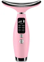 Акумуляторний мікрострумовий масажер Neck Beauty Device HY69 7 режимів міостимулятор для підтяжки та ліфтингу шкіри обличчя і шиї з дисплеєм і підсвічуванням