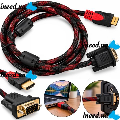 GBX HDMI-VGA High Speed Cable ( V1.4 ) 1.5M Adapter Cable Adapter hdmi vga cable adapter gold plated reinforced