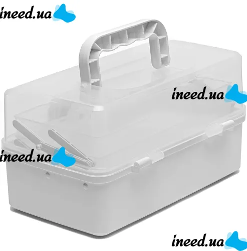 MVM PC-16 28x15x14 cm M plastic storage organizer, home medicine cabinet with sliding shelves 3067-2 White
