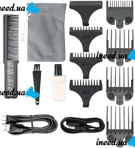 Combo Hair Clipper Set VGR V-645 3 in 1 Rechargeable Hair Clipper, Trimmer and Electric Razor for Beard Edging with Replaceable Nozzles