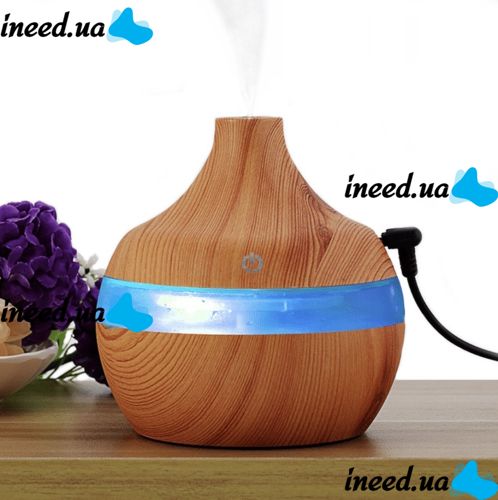 Ультразвуковой увлажнитель воздуха Air Purifier KPY-25S с LED подсветкой от USB Портативный аромадиффузор аромалампа 130 мл Светлое дерево