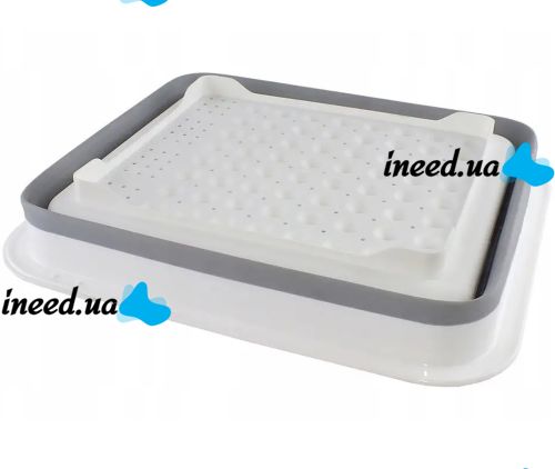Складная кухонная сушилка для посуды Kitchen Craft Joseph Extend BN-090 раскладная, силиконовая сушка для тарелок и кухонных приборов, поддон