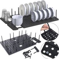 Раздвижной кухонный держатель сушилка Drawer Organizer LY-308 для сушки посуды и крышек на мойку, Телескопическая подставка для тарелок MAG-743