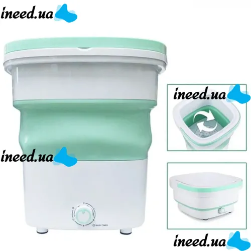 Складна силіконова пральна машинка відро Folding Washing Machine Maxtop BX-3, компактна переносна побутова міні машина SZ - 588 для прання 7399