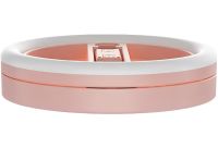 Настольная кольцевая LED лампа на штативе Live Light JM-01 29 см селфи кольцо с подсветкой и держателем для телефона для фото и видео USB Розовое
