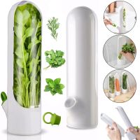 Контейнер органайзер для хранения зелени Herb Saver HZ-11 25 см кухонная емкость для трав с подставкой резервуаром для воды в холодильник 110 мл