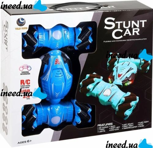 Radio-controlled flip car YL-51 Blue, stunt drift car on the remote control, transformer all-terrain vehicle with hand control, gestures