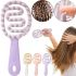 Silicone Massage Comb Farres Zigzag MC104 for Straightening and Styling Hair, Women's Hollow Brush Zigzags for Head Massage with Long Handle