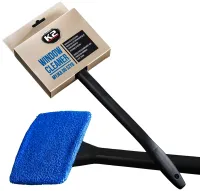 Ручная щетка для мытья стекол Window Cleaner K2 микрофибра с ручкой для мойки и очистки внутреннего лобового стекла и зеркал автомобиля K503