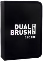 Набор акварельных маркеров-линеров для рисования Dual Brush 120 шт комплект двухсторонних скетч маркеров кистей на водной основе в пенале 120 цветов