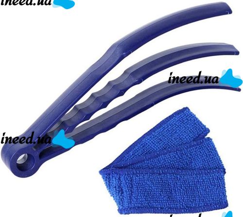 Щетка для оконных жалюзи Window Blind Cleaner Duster Brush тройная щетка для уборки и очистки и радиаторов от пыли с насадками из микрофибры