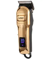 VGR V-268 10W cordless hair trimmer, 3 interchangeable attachments, cordless men's beard and moustache trimmer with LED display USB