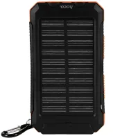 Портативное зарядное устройство HOCO J164 Power Bank 8000mAh с солнечной панелью и фонариком Solar 10W внешний аккумулятор повербанк для зарядки