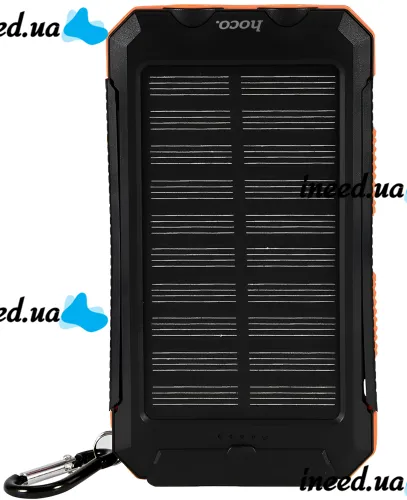 Портативное зарядное устройство HOCO J164 Power Bank 8000mAh с солнечной панелью и фонариком Solar 10W внешний аккумулятор повербанк для зарядки