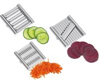 Vegetable Slicer Grater XL-338 handheld vegetable slicer for peeling and slicing fruits and vegetables, flat slicer 3 interchangeable stainless steel attachments