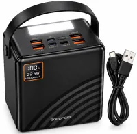 Портативное зарядное устройство Power Bank Borofone BJ85 100000mAh 22.5W 4USB 2TYPE-C с быстрой зарядкой, внешний аккумулятор повербанк с фонарем
