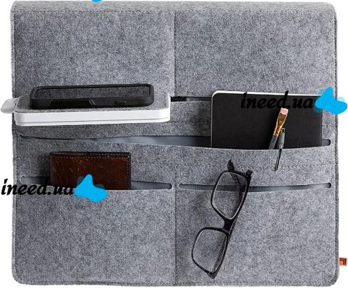 Фетровый органайзер для хранения мелочей Wireless Charge Bed Caddy подвесной тканевый чехол, прикроватная сумка с карманами для пульта и мелочей