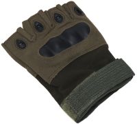 Тактические перчатки с открытыми пальцами Glove Support 7844 беспалые мужские военные перчатки с противоударными вставками для защиты костяшек Хаки