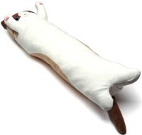 Мягкая плюшевая игрушка-подушка Кот Батон 130 см White детская подушка обнимашка котик, игрушечный длинный антистресс кот-батон от 3-х лет Белый