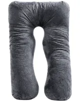 Ортопедическая подушка для беременных Momcozy Pregnancy Pillow PP101 80x120 см U-образная подкова для сна и отдыха с поддержкой спины и живота Серая