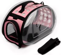 Складная сумка-переноска для кошек и собак Cosmopet CP-21 раскладная прозрачная сумка переноска для транспортировки домашних животных до 8 кг Розовая