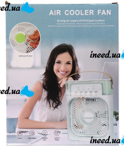 Table fan with humidifier Air Cooler Fan CX-39 600 ml air conditioner with water-cooled air, ice compartment and RGB USB lighting