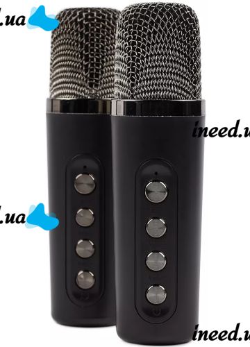 Аккумуляторная колонка караоке Peterhot A99 акустическая Bluetooth система с двумя беспроводными микрофонами и RGB цветомузыкой USB MicroSD CL-227