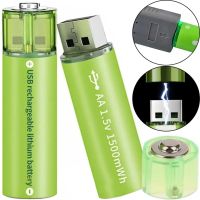 Аккумуляторные перезаряжаемые батарейки USB АА FlyCat 1.5V 1500 mAh 2шт, Пальчиковые аккумуляторы батарейка 1500 мАч зарядка от юсб в кейсе Зеленые